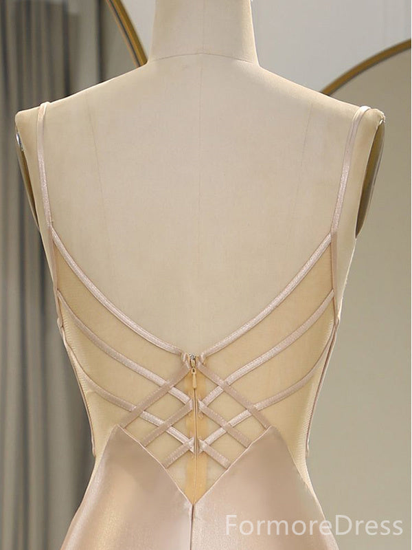 Elegant V-neck Spaghetti Mermaid Long Prom Dress,PD334