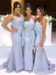 Elegant Strapless Mermaid Long Bridesmaid Dress,  BD47