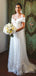 Elegant Off-shoulder A-line Long Wedding Dress,  WD43