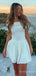 Elegant White Off-Shoulder Strapless A-line Short Mini Homecoming Dress,  HD252