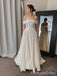 Elegant Off-shoulder Strapless A-line Long Wedding Dress,  WD44