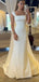 Elegant Off-White Square Mermaid Long Prom Dress,PD337