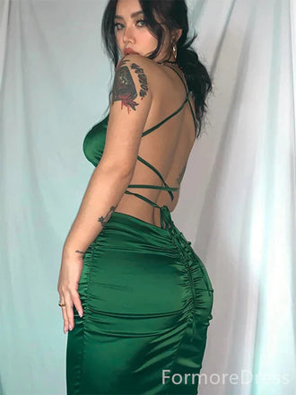 Elegant Spaghetti Strap Mermaid Long Prom Dress,PD338