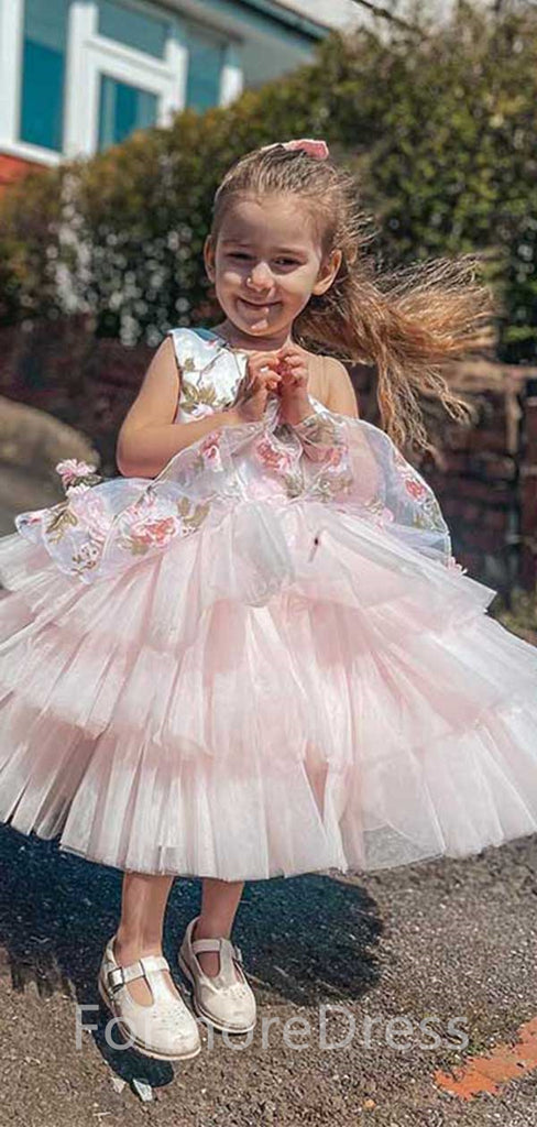 Sweet Flower Girl Asymmetric Dress, Cute Flower Girl Dress, FGD05