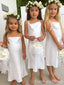 Simple Spaghetti Strap A-line Long Flower Girl Dress,  FGD57