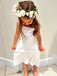 Simple Spaghetti Strap A-line Long Flower Girl Dress,  FGD57