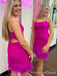Simple Spaghetti Strap A-line Short Mini Homecoming Dress,  HD248
