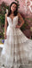 Elegant Spaghetti Strap A-line Long Wedding Dress,  WD45