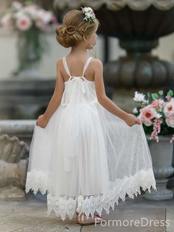 Popular Square Lace A-line Long Flower Girl Dress,  FGD59