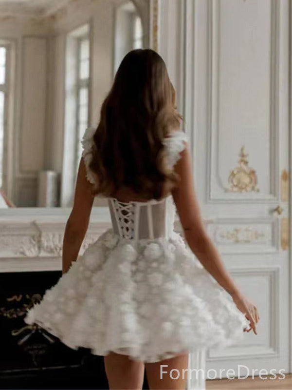 Elegant Sweatheart Lace A-line Short Mini Homecoming Dress,  HD247
