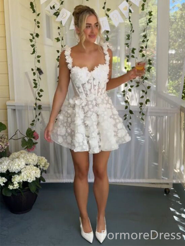 Elegant Sweatheart Lace A-line Short Mini Homecoming Dress,  HD247