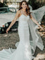 Elegant Spaghetti Strap Mermaid Long Wedding Dress,  WD47