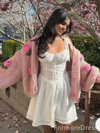 Elegant Spaghetti Strap A-line Short Mini Homecoming Dress,  HD263