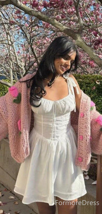 Elegant Spaghetti Strap A-line Short Mini Homecoming Dress,  HD263