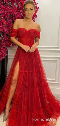 Sexy Off-Shoulder Sweatheart Strapless A-line Long Prom Dress,PD345