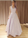 Elegant V-neck Spaghetti Strap A-line Long Prom Dress,PD346
