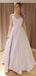 Elegant V-neck Spaghetti Strap A-line Long Prom Dress,PD346