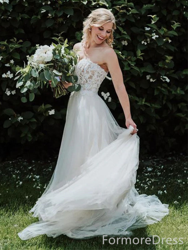 Elegant Strapless Mermaid Long Wedding Dress,  WD49