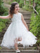 Elegant Sleeveless Lace Appliques A-line Flower Girl Dress,  FGD63