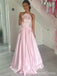 Elegant Pink Halter A-line Long Prom Dress,PD351