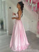 Elegant Pink Halter A-line Long Prom Dress,PD351