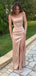 Elegant Spaghetti Strap Split Side Mermaid Long Prom Dress,PD353