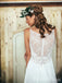 Elegant Spaghetti Strap A-line Long Wedding Dress,  WD50