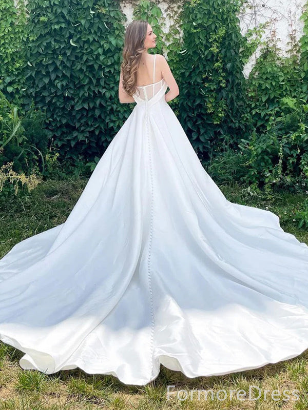 Elegant Sweatheart Spaghetti Strap A-line Long Prom Dress,PD355