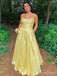 Elegant Spaghetti Strap A-line Long Prom Dress,PD356