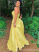 Elegant Spaghetti Strap A-line Long Prom Dress,PD356