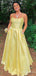 Elegant Spaghetti Strap A-line Long Prom Dress,PD356