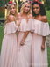 Elegant Pink Strapless A-line Bridesmaid Dress,  BD60