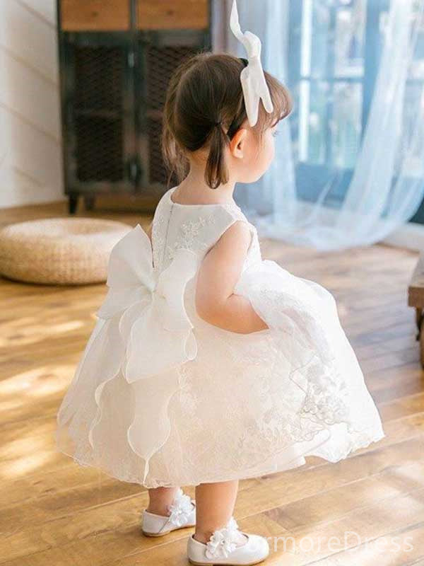 Cute Sleeveless Lace A-line Long Flower Girl Dress,  FGD65