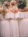 Elegant Pink Strapless A-line Bridesmaid Dress,  BD60