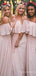 Elegant Pink Strapless A-line Bridesmaid Dress,  BD60