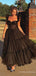 Gorgeous Black Sweatheart A-line Long Prom Dress,PD369