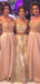 Elegant Off-shoulder Strapless A-line Bridesmaid Dress,  BD61