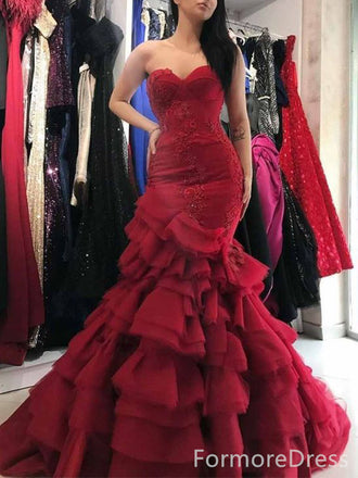 Gorgeous Sweatheart Strapless Mermaid Long Prom Dress,PD372