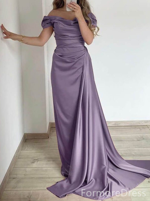 Elegant V-neck Off-Shoulder Strapless Mermaid Long Prom Dress,PD373