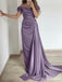 Elegant V-neck Off-Shoulder Strapless Mermaid Long Prom Dress,PD373