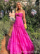 Elegant Sweatheart Strapless A-line Long Prom Dress,PD374