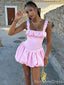 Elegant Pink A-line Short Mini Homecoming Dress,  HD282