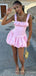 Elegant Pink A-line Short Mini Homecoming Dress,  HD282