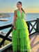 Simple V-neck Halter A-line Long Prom Dress,PD379