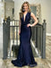 Elegant Deep V-neck Mermaid Long Prom Dress,PD381