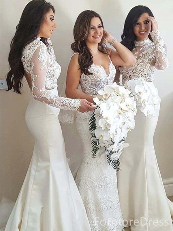 Elegant White Mermaid Bridesmaid Dress,  BD65