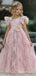 Popular Ruffles Appliques A-line Long Flower Girl Dress,  FGD70