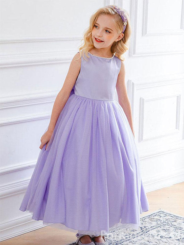 Elegant Sleeveless A-line Long Flower Girl Dress,  FGD72