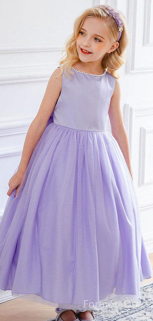 Elegant Sleeveless A-line Long Flower Girl Dress,  FGD72