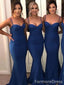 Elegant Spaghetti Strap Mermaid Bridesmaid Dress,  BD67